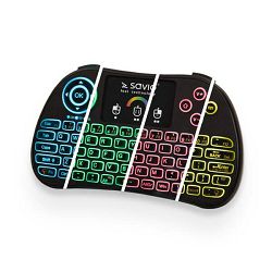 Tipkovnica SAVIO KW-03 bežična mini osvijetljena RGB za TV kutiju, Smart TV, konzole, PC