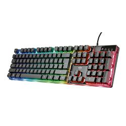 Tipkovnica TRUST GXT 835 AZOR (gaming, membranska, rainbow osvjetljenje crna)