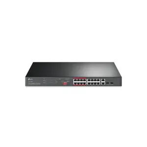TP-LINK 16-Port 10/100 Mbps + 2-Port Gigabit Rackmount switch with 16-Port PoE+