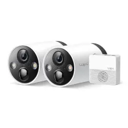 TP-Link bežične vanjske kamere (2 kom)+Tapo H200 hub, 2K QHD (2560×1440), H.264 video, RJ45, microSD do 256GB, Day/Night full color, IP65, 5200mAh punjiva baterija, Android/iOS podrška