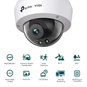 TP-LINK VIGI 4MP IR Dome Network Camera (up to 2560 × 1440 H.265+ 30fps)