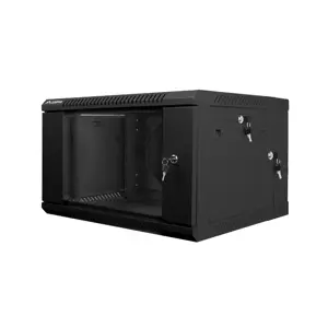 TWO-SECTION WALL-HUNG RACK CABINET 19" 6U 600X600 BLACK LANBERG (FLAT PACK)
