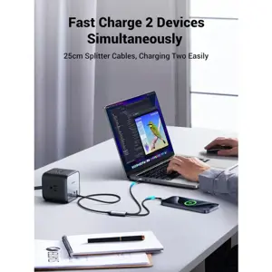 Ugreen 2in1 dual USB-C charging cable with 100W