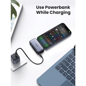 Ugreen 5000mAh 22.5W USB-C rechargeable battery with built-in USB-C connector and LED display