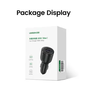 Ugreen 69W USB, USB-C car charger - box