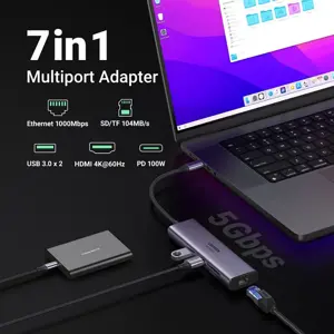 Ugreen 7in1 USB-C HUB HDMI+RJ45+card reader+USB+PD 100W