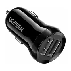 UGREEN auto punjač, 24W, Dual USB-A, crni