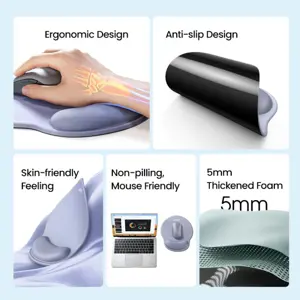 Ugreen Ergonomic Mouse Pad with Wrist Rest - Black