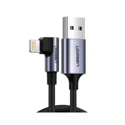 UGREEN kutni Lightning na USB 2.0 A (M), kutni 90°, crni, 1m