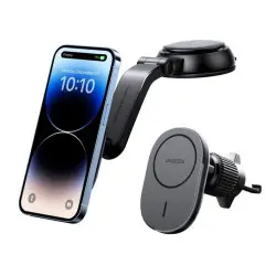 UGREEN MagSafe auto punjač, 15W, magnetni, bežični/indukcijski, crni