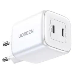UGREEN Nexode Mini zidni punjač 45W, 2xUSB-C, GaN II Tech, QC 4.0, PD3.0, bijeli