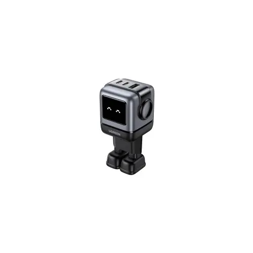 UGREEN Robot, 65W, 2x USB-C, USB-A, GaN, sivo crni