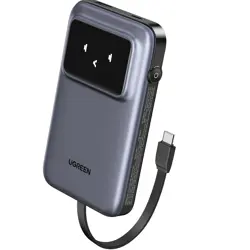 Ugreen Uno 10,000mAh 30w QC rechargeable portable battery with built-in USB-C cable