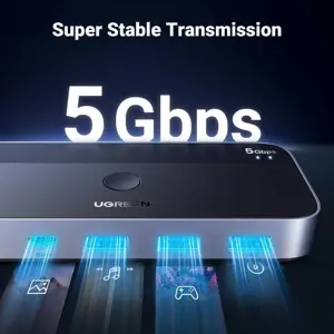 UGREEN USB 3.0 switch for 2 computers that share USB C & A devices.