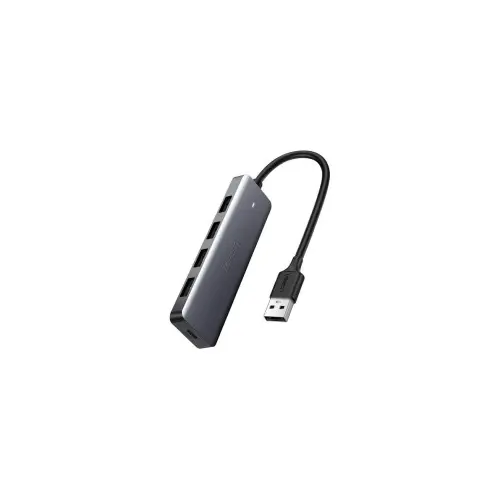 UGREEN USB Hub, USB 3.0 A, 4-portni, micro USB, sivi