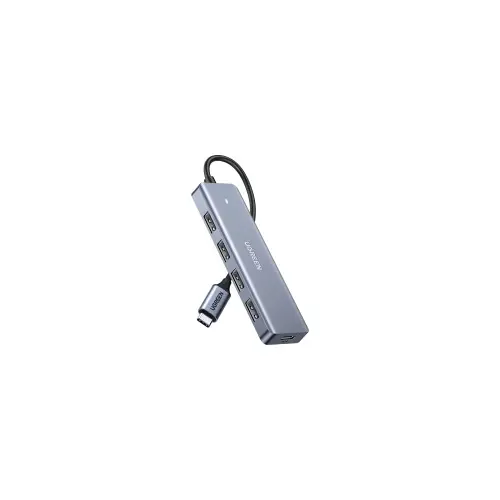 UGREEN USB Hub, USB-C 3.0, 4-portni, kon. za napajanje, sivi