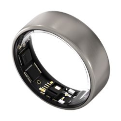Ultrahuman Ring Air - Smart Ring, Charger, USB Cable / Size-08- Raw_Titanium
