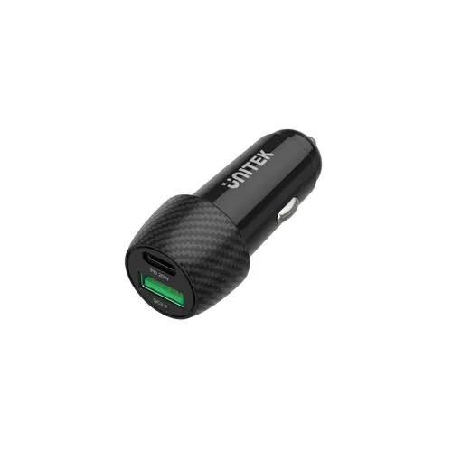 Auto punjač UNITEK P1400A (38W, USB-A, USB-C, QC 3.0)