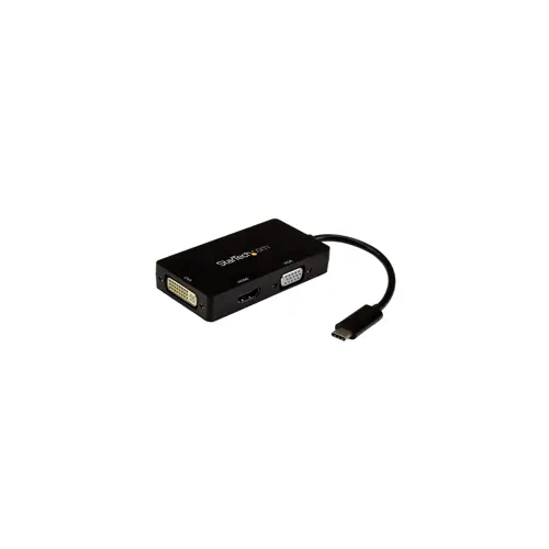 USB-C adapter s više priključaka, STARTECH, HDMI VGA DVI-D (podrška za HDMI, VGA i DVI-D priključke)