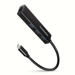USB-C hub AXAGON model HMC-GL3A (crna, 3x USB-A, Gbit-LAN)