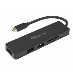 USB hub adapter SBOX Tip-c, HDMI/USB-3,0/SD+TF-5u1