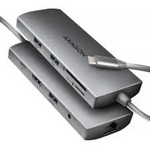 USB HUB AXAGON HMC-8HLSA, 3x USB3.2 Gen 2, HDMI, GLAN, SD/microSD
