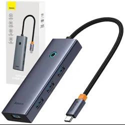 USB Hub BASEUS UltraJoy, 5u1, USB-C sivi