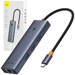 USB Hub BASEUS UltraJoy, 6u1, USB-C sivi