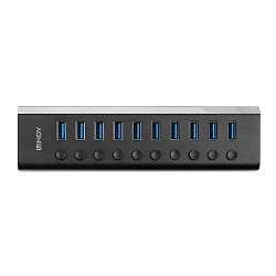 USB hub LINDY USB 3.0 (10-portni, s ON/OFF tipkom)