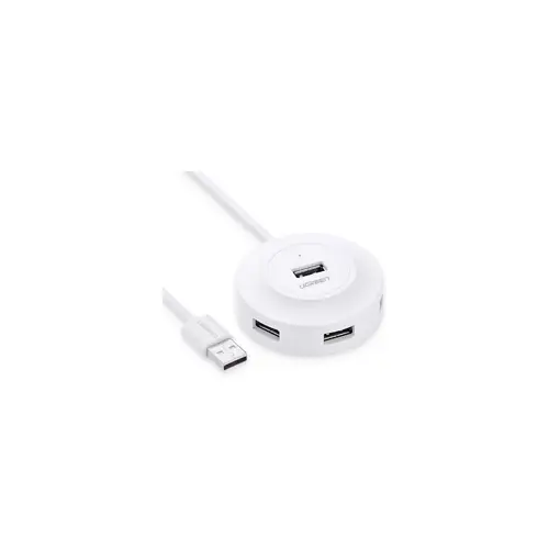 USB HUB UGREEN, USB 2.0 A, 4-portni, bijeli, 1m