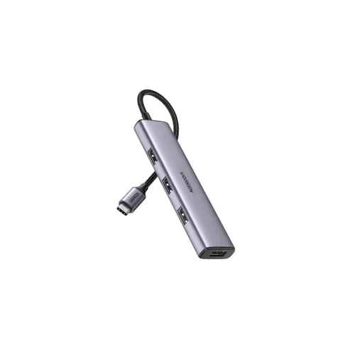 USB HUB UGREEN, USB-C 3.0, 4 portni, sivi