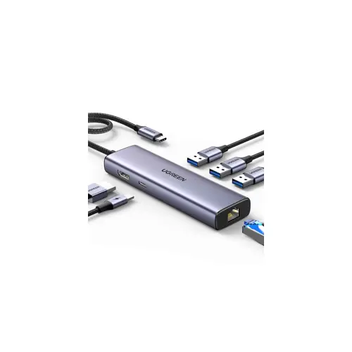 USB HUB UGREEN, USB-C na 3xUSB 3.0 A, HDMI, RJ45, PD