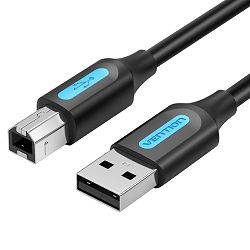 USB kabel VENTION COQBG USB-B M na USB-A 2.0 1.5 m PVC crni