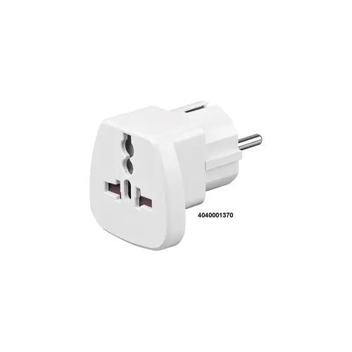 Utikač šuko Adapter univerzalni, bijeli, GOOBAY