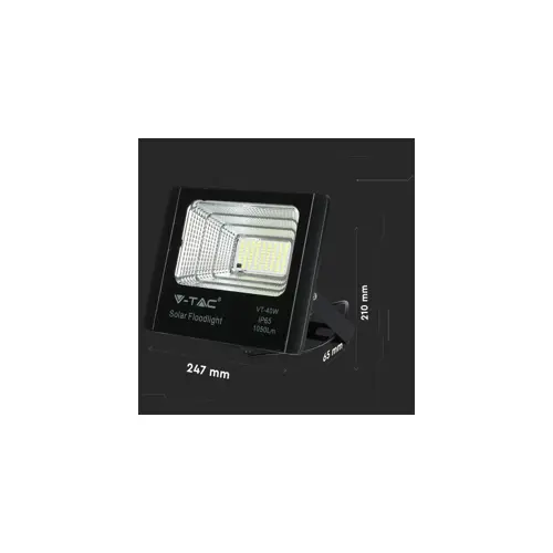 v-tac-16w-black-ip65-solar-led-projector-remote-control-time-83980-wlononwcrdite.webp