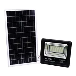 V-TAC 40W Black IP65 Solar LED Projector, Remote Control, Timer VT-200W 4000K 3100lm