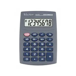 Vector KAV VC-210III pocket calculator, 8 digits, 64x98.5 mm, grey