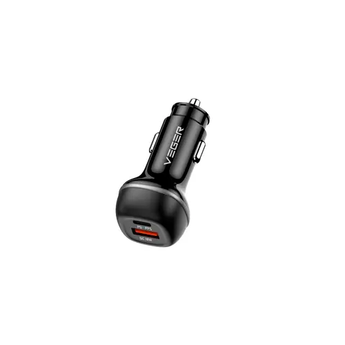 Auto punjač VEGER CC62 USB+USB-C PD, QC3.0 51W (brza punjenja, 51W)