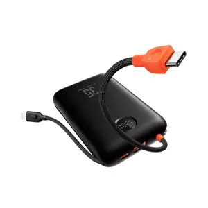 VEGER prenosna baterija z vgrajenimi kabli 20000 mAh, črna