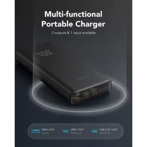 VEGER T100 PowerBank 20,000 mAh T100, black