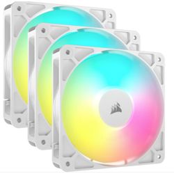 Ventilator za kućište CORSAIR RS120 ARGB PWM (Bijeli, 3x12cm, ARGB osvjetljenje, PWM kontrola brzine)