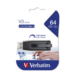 USB memorija VERBATIM V3 (64GB USB3.2 Gen1) crna