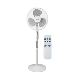 VOLTENO FLOOR FAN BLACK+ REMOTE CONTROL 40cm BASE WHEEL