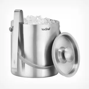 VonSfef Stainless Steel Ice Bucket with Tongs