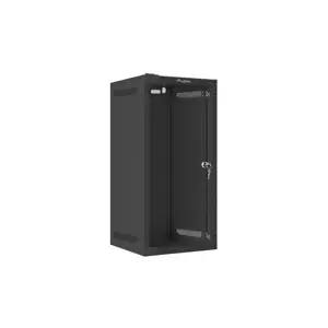 WALL-HUNG RACK CABINET 10" 12U 280X310 BLACK GLASS DOOR LANBERG (FLAT PACK)