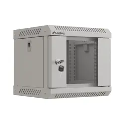 WALL-HUNG RACK CABINET 10" 4U 300X300 GREY GLAZED DOOR LANBERG (FLAT PACK)