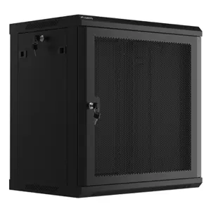 WALL-HUNG RACK CABINET 19" 12U 600X450 BLACK PERFORATED DOOR LANBERG (FLAT PACK)