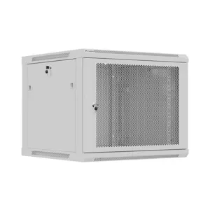 Wall-mounted rack cabinet 19" 9U 600x600 grey perforated door Lanberg (flat pack)