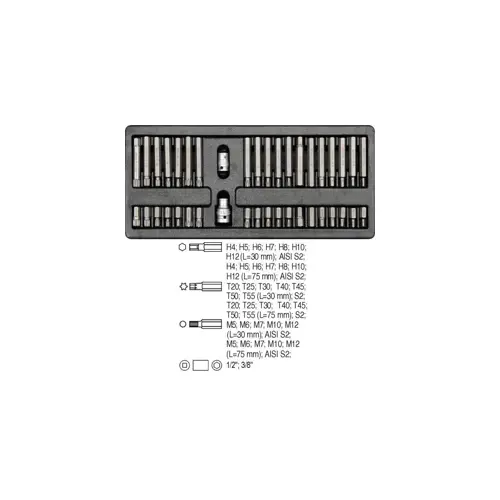 YATO DRAWER INSERT BIT SET 40 pcs. 5538