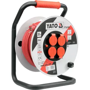 Yato YT-8106 power extension 30 m 4 AC outlet(s) Indoor/outdoor Black, Red, White